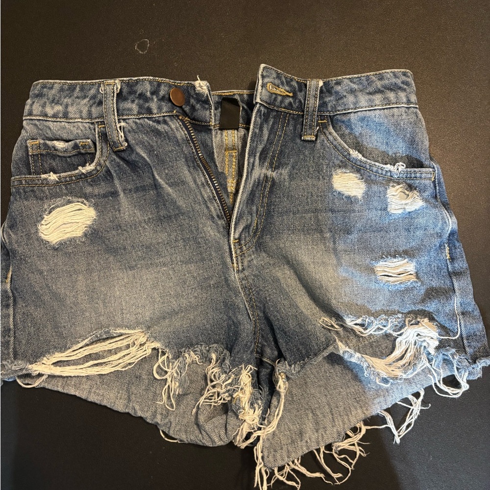 Windsor Blue Distressed Jean Shorts